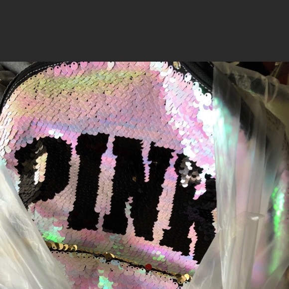 😍 VS PINK Sequined Backpack, NWT - Picture 7 of 8